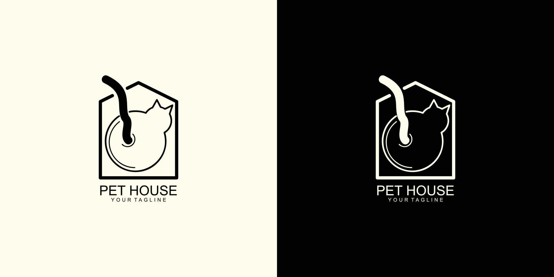 Pet care logo design with unique idea for business vector