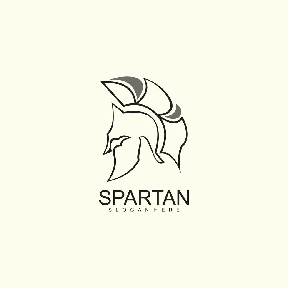 espartano logo diseño para eslogan motivación vector