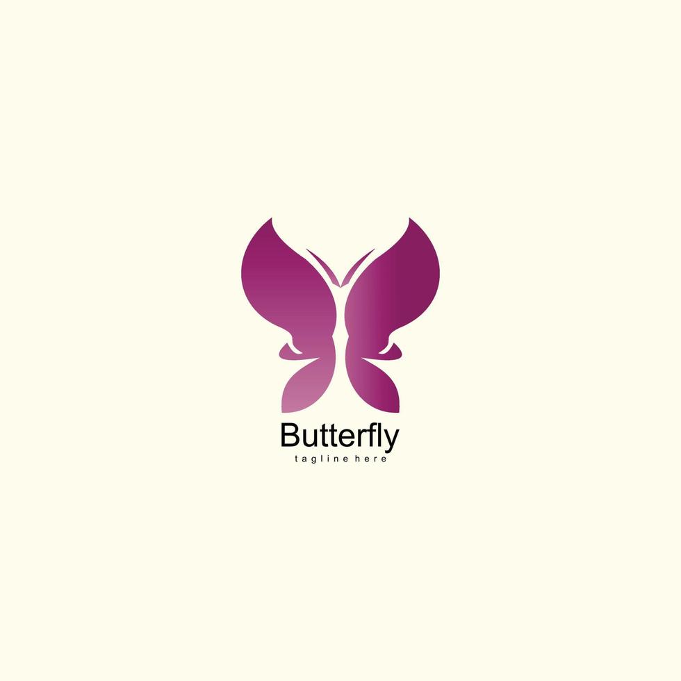 mariposa logo marca nombre diseño vector