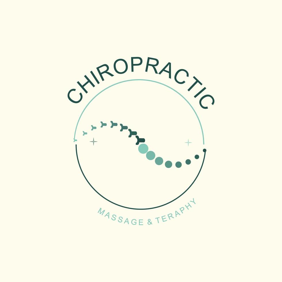 Chiropractic logo design with simple idea for health vector