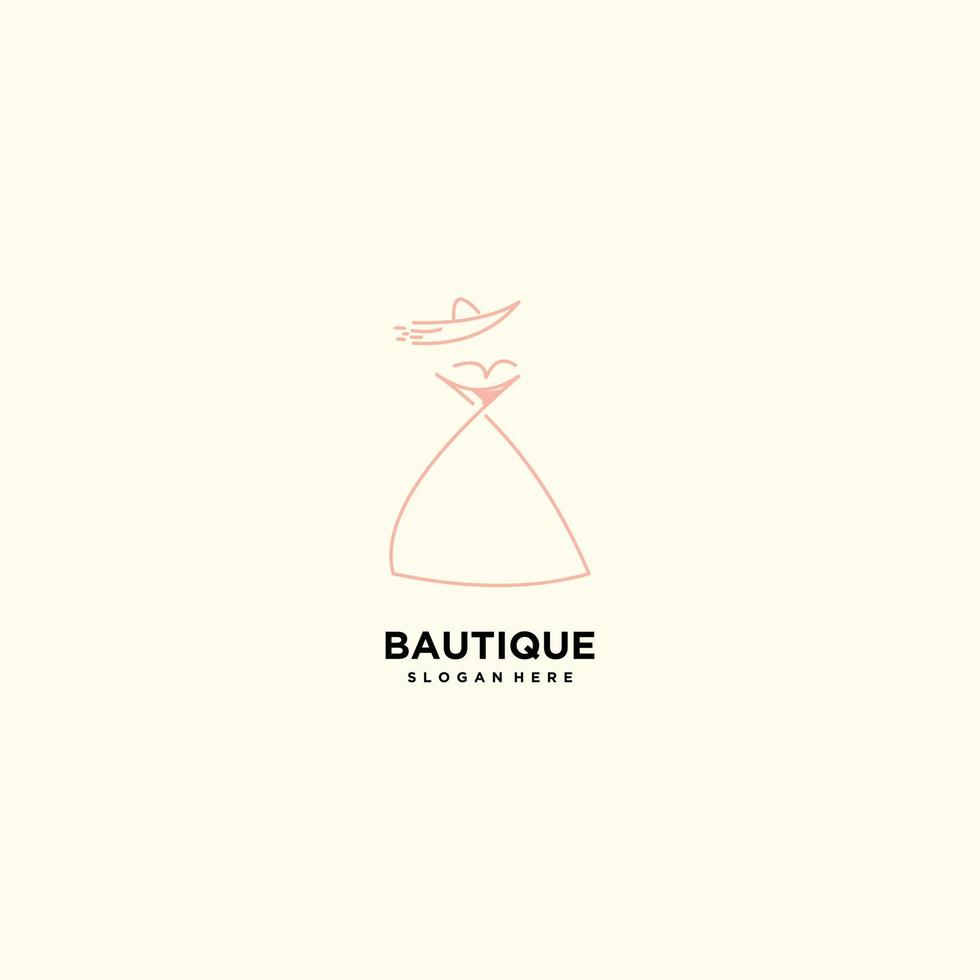 Boutique dresses logo design idea vector