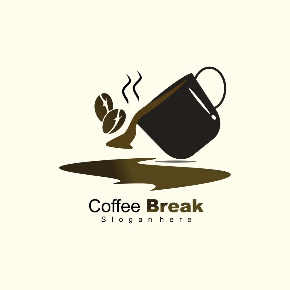 logo con internacional café día concepto diseño para marca y márketing acuarela vector