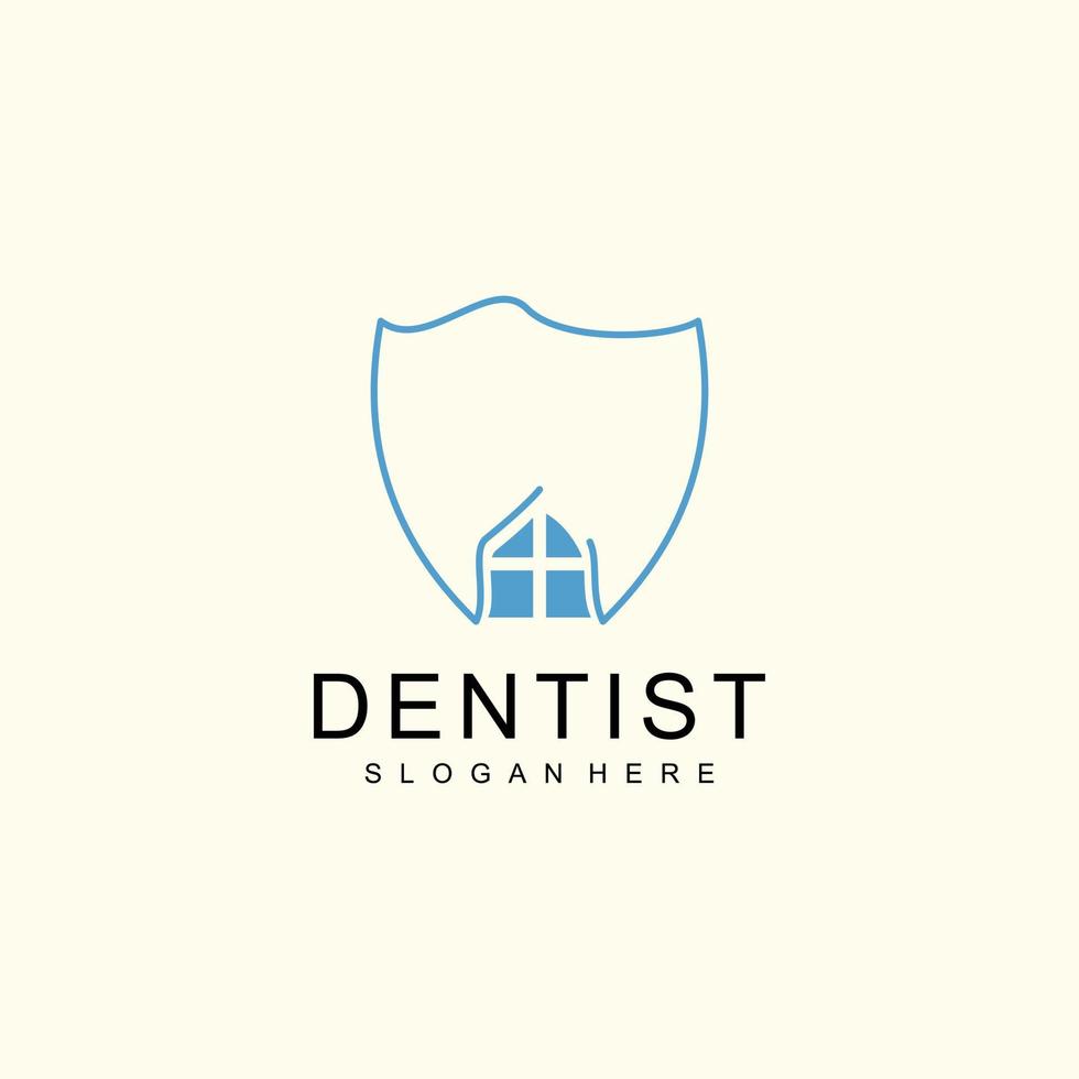 Dental clinic logo design with simple design for business vector