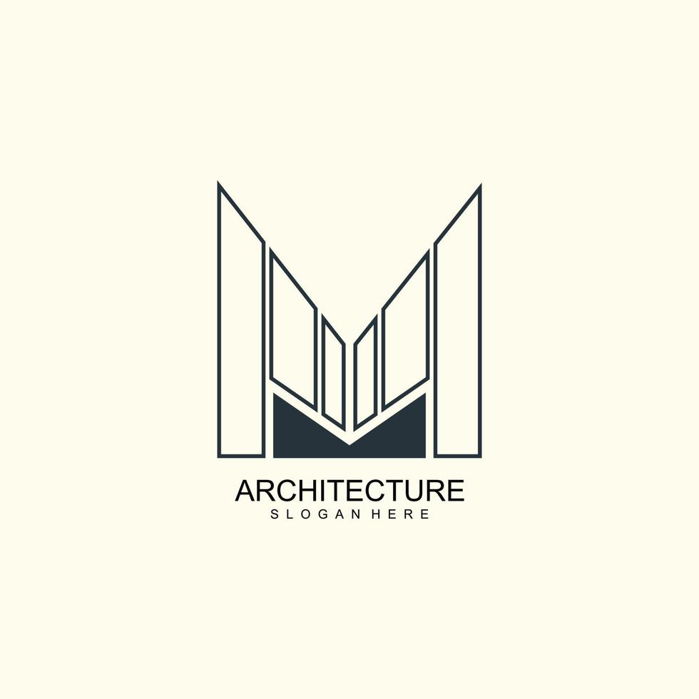 Architecture real estate logo elegant simple design vector