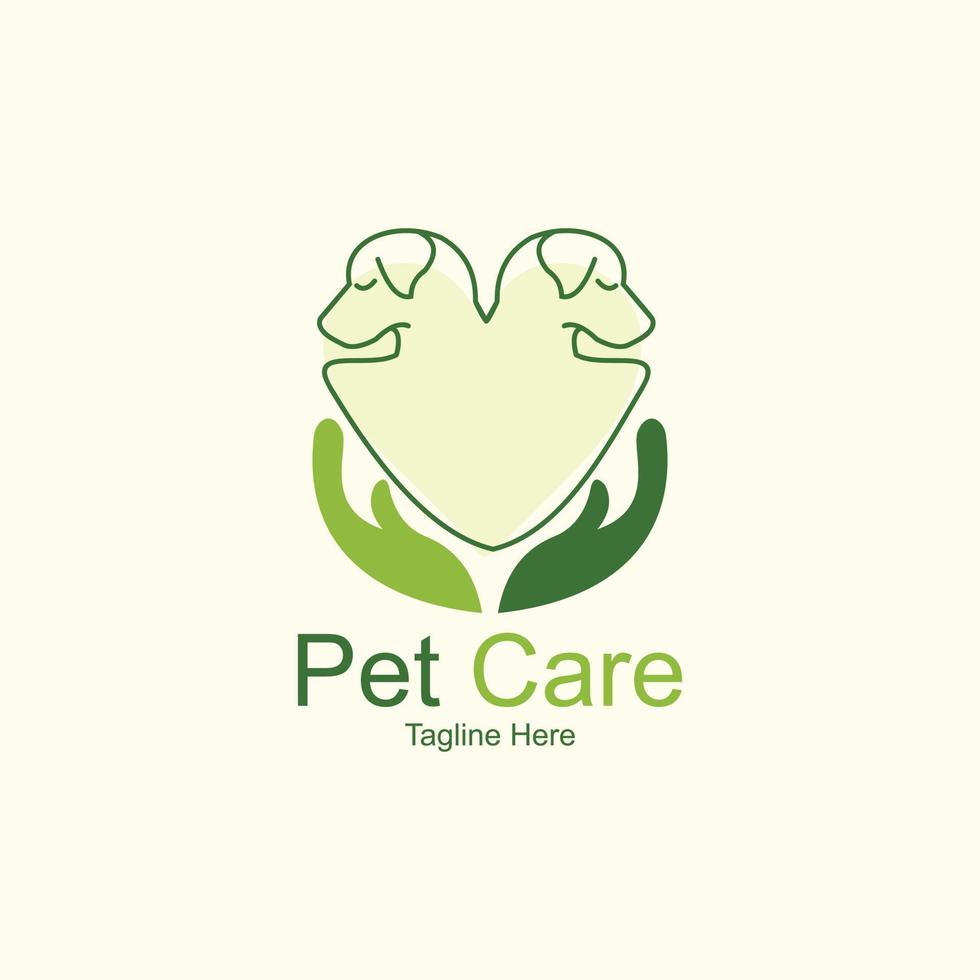 Pet care logo design with unique idea for business vector