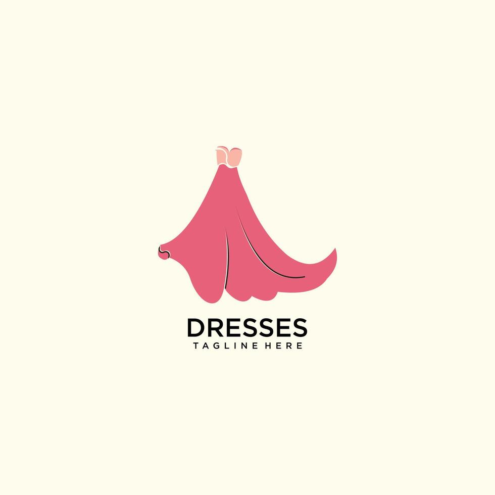 vestidos logo diseño para mujer único concepto vector