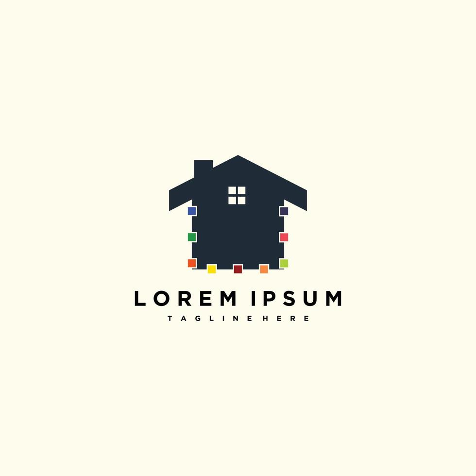 Building logo with home concept vector