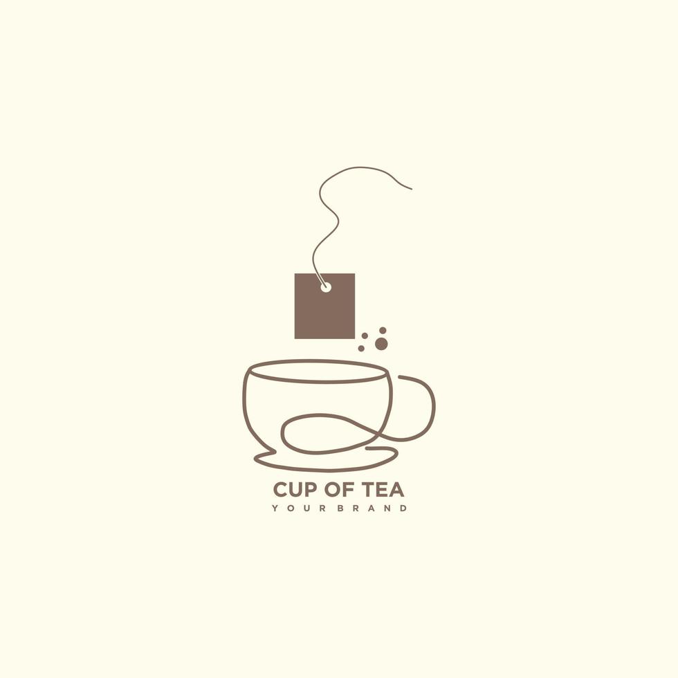 logo diseño taza de té único concepto vector