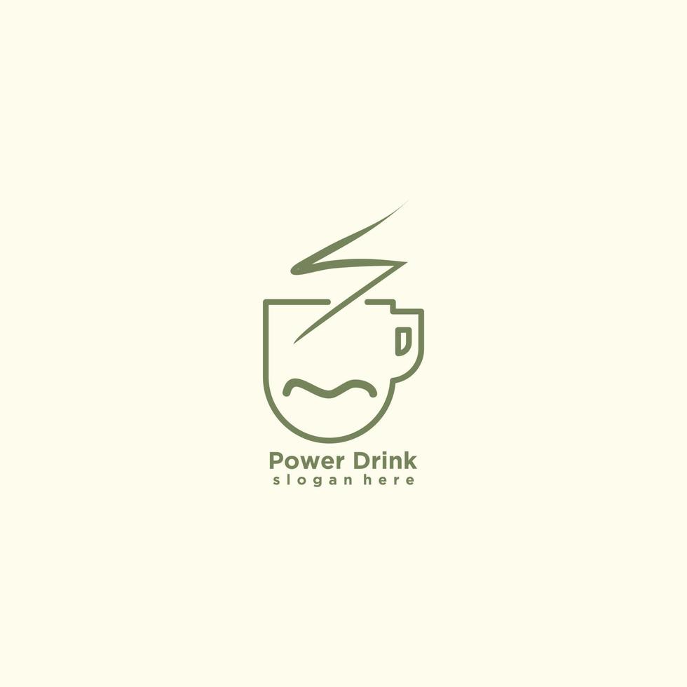 Power drink logo with unique concept for healthy vector