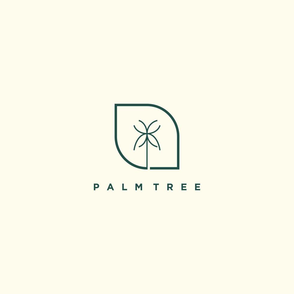 Palm tree logo design with unique concept vector
