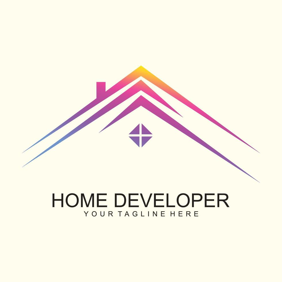 real inmuebles logo diseño con único y nuevo concepto propiedad y hogar vector