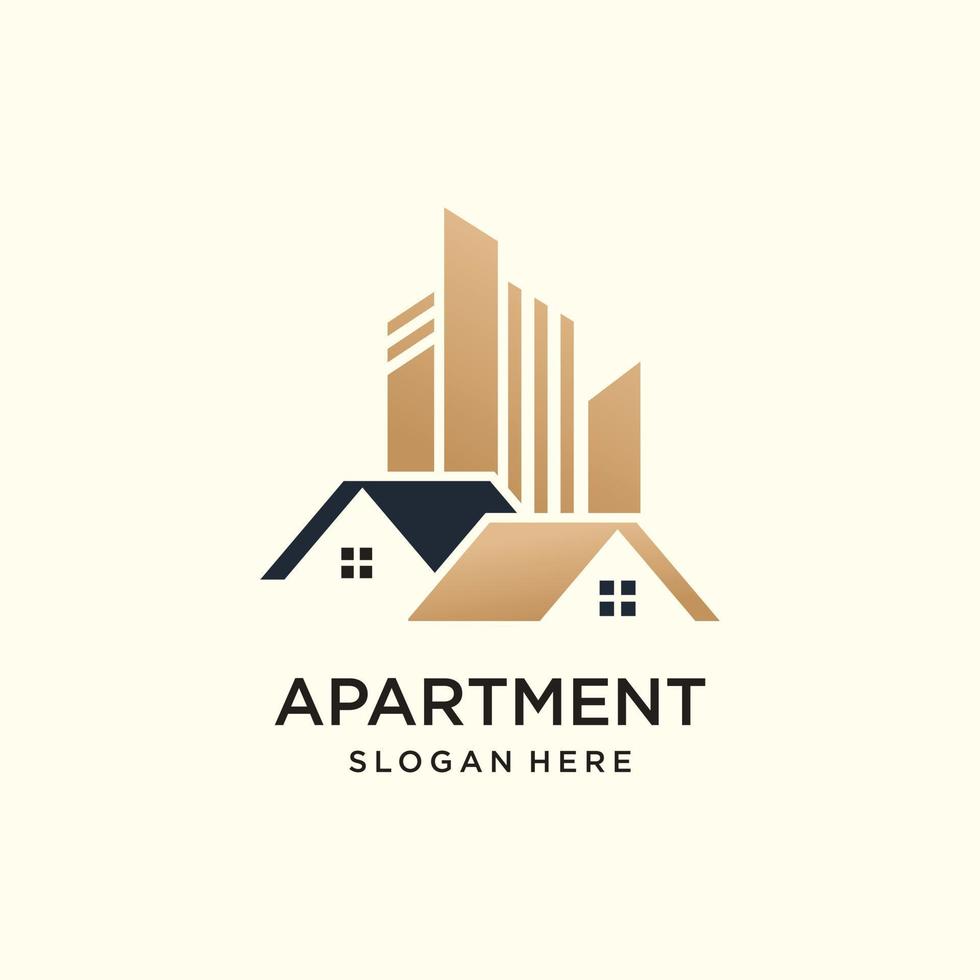 Real estate logo design with unique and new concept property and home vector