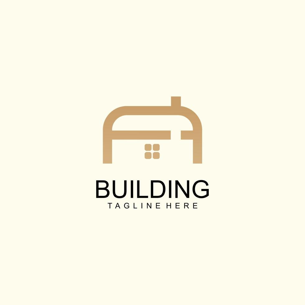 Building logo design letter A vector