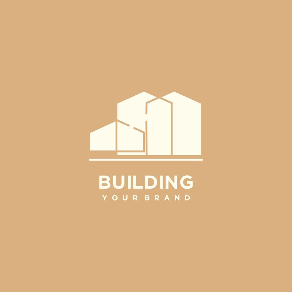 edificio logo diseño con único concepto para negocio vector