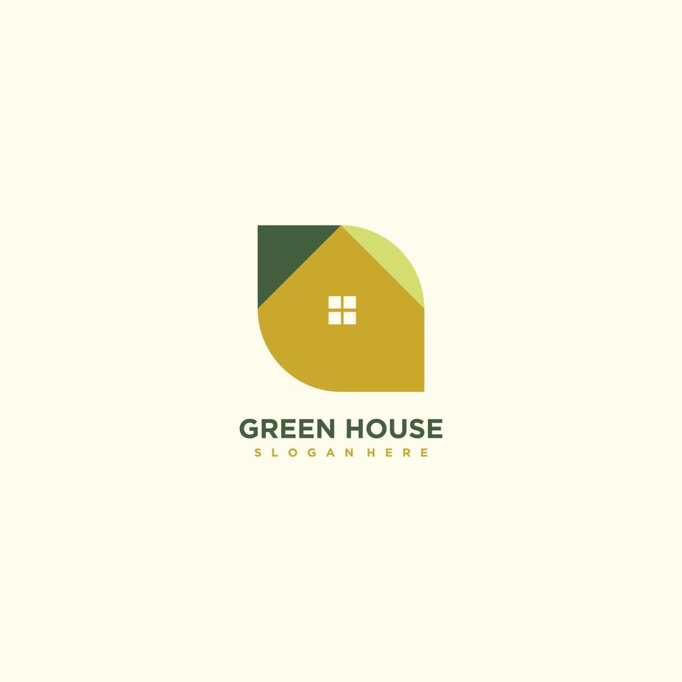 Green house with modern creative logo design vector