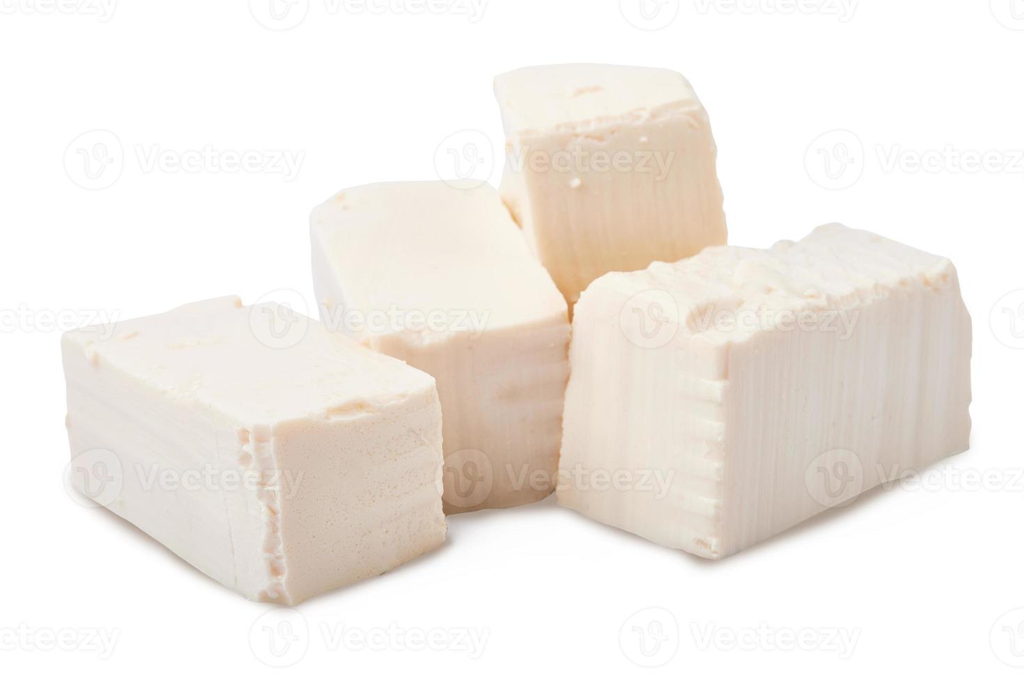 white tofu isolated on white background with clipping path photo