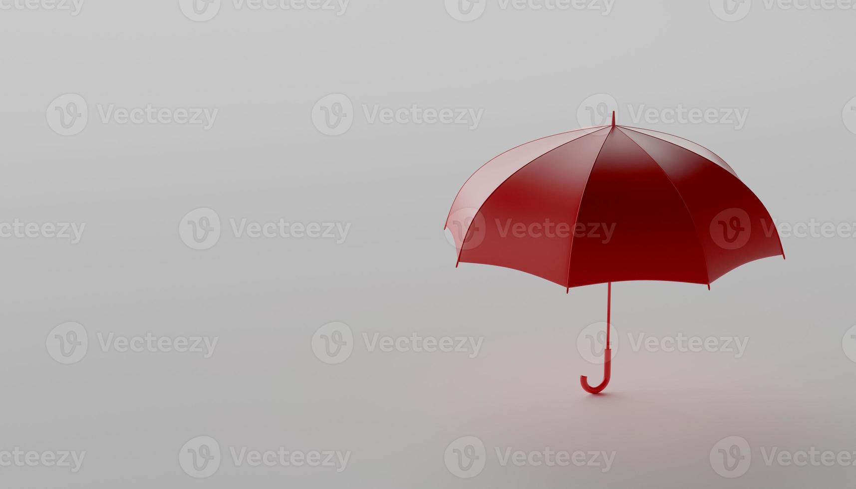 3d concept abstract different business red umbrella on white background. 3d illustration render photo