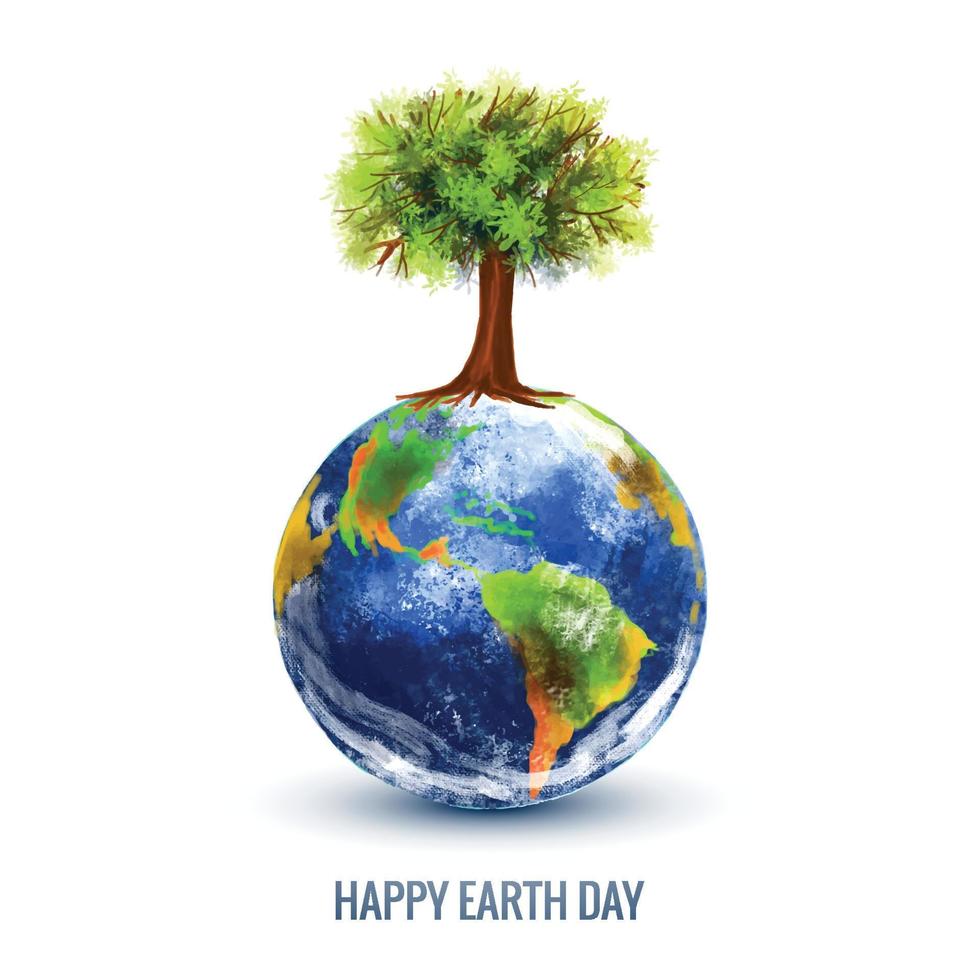 Happy earth day eco friendly concept design vector