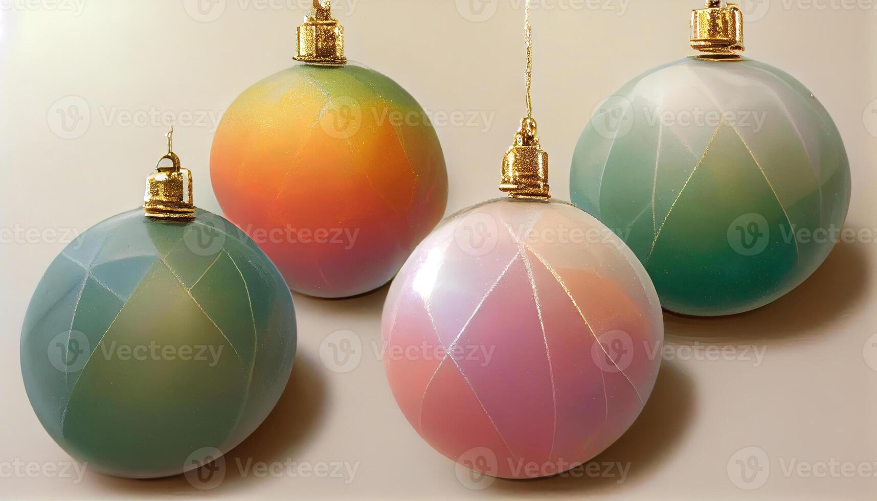 Pastel christmas tree ball baubles as decoration for christmas, Detailed, colored. photo