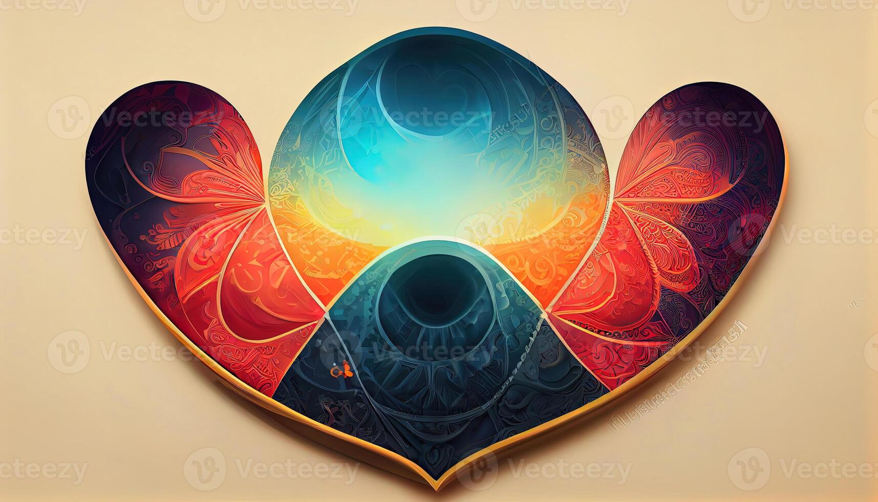 Shiny decorative heart beautiful valentine day background. photo