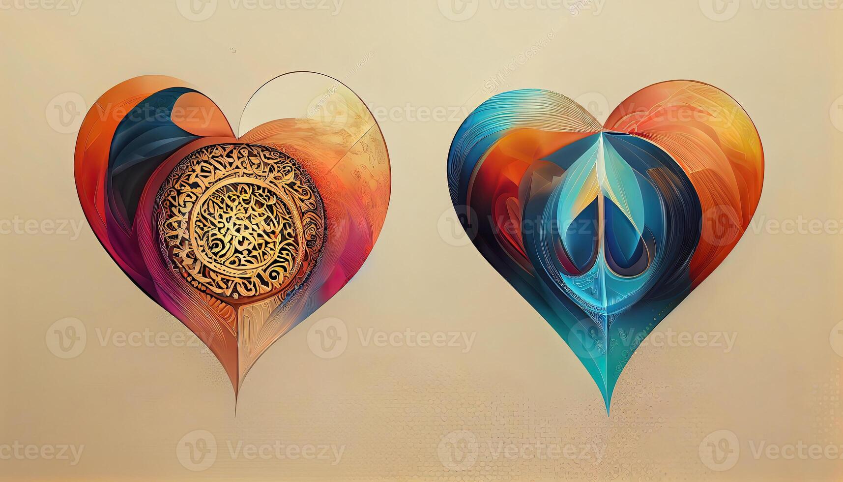Shiny decorative heart beautiful valentine day background. photo