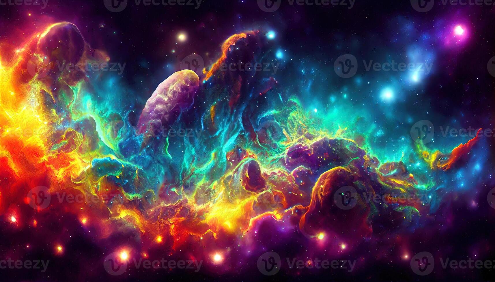 Space background with realistic nebula and shining stars. Pink and blue galaxy space background. photo