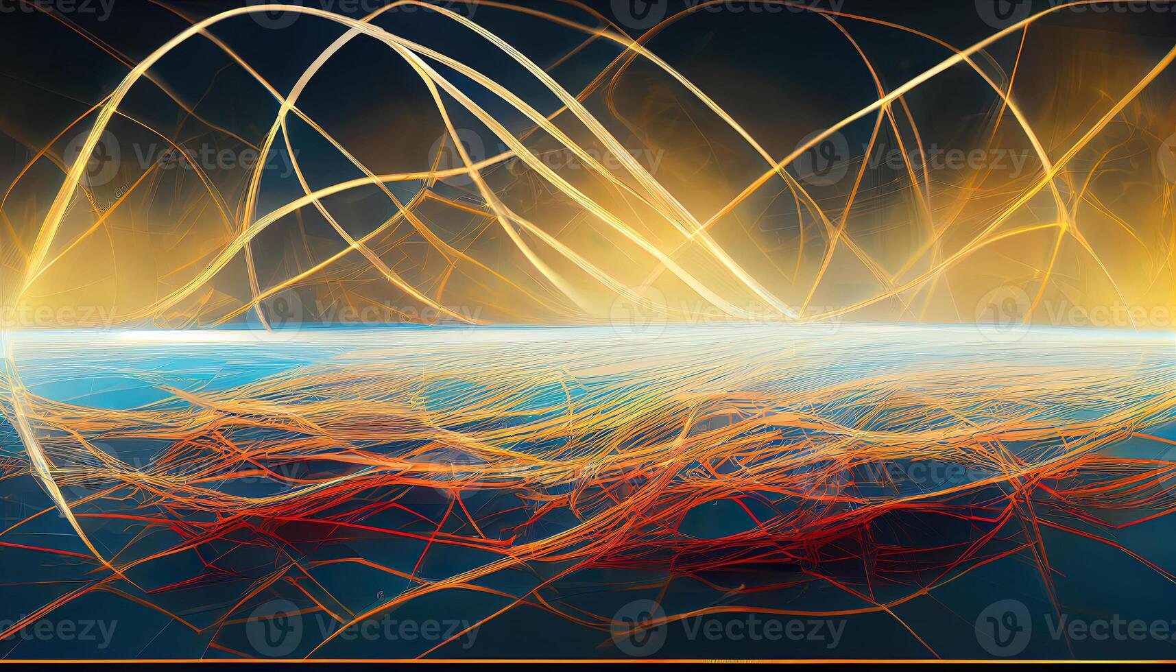 World of the metaverse. Printed circuit board connected to a polygonal sphere. Low-poly design of interconnected lines and dots. photo