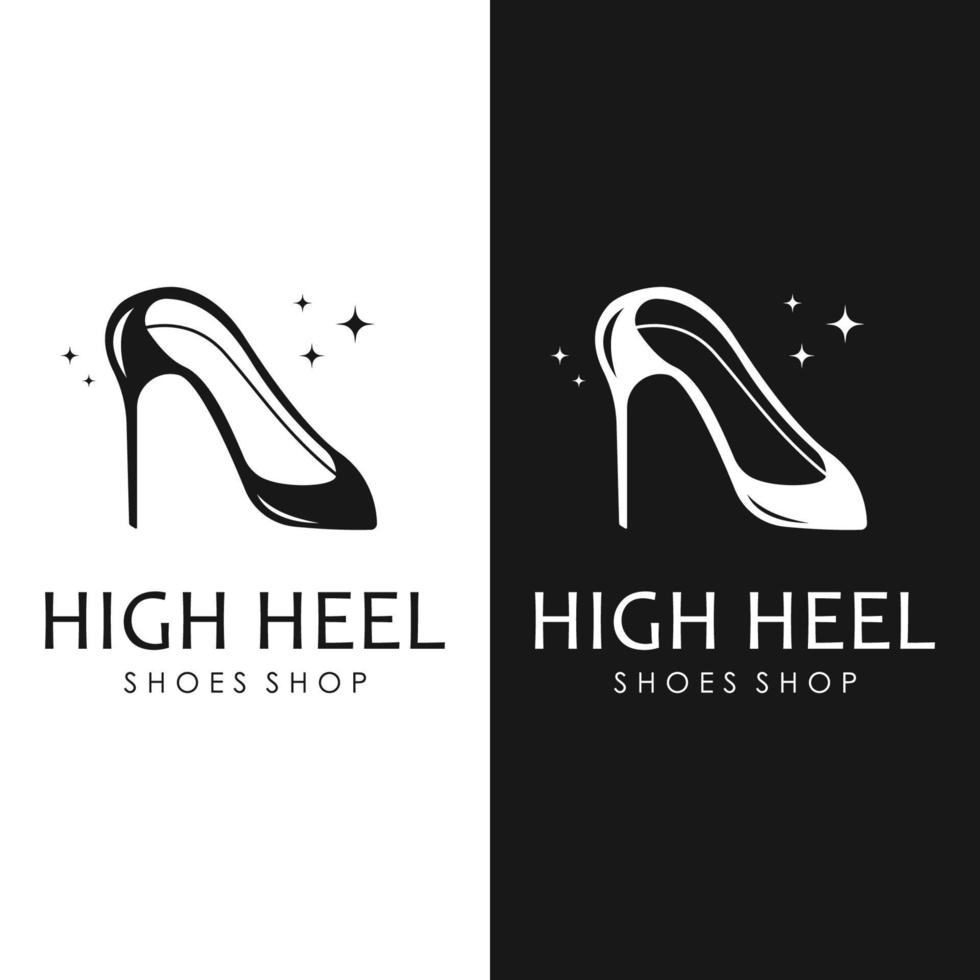 Women's Shoes with High Heels Logo Template vector