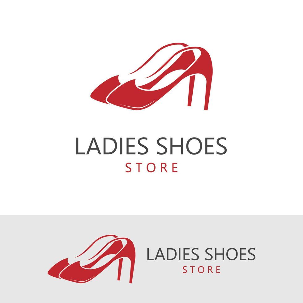 Women's Shoes with High Heels Logo Template vector