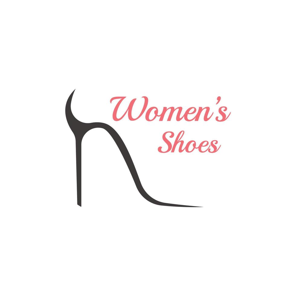 Women's Shoes with High Heels Logo Template vector