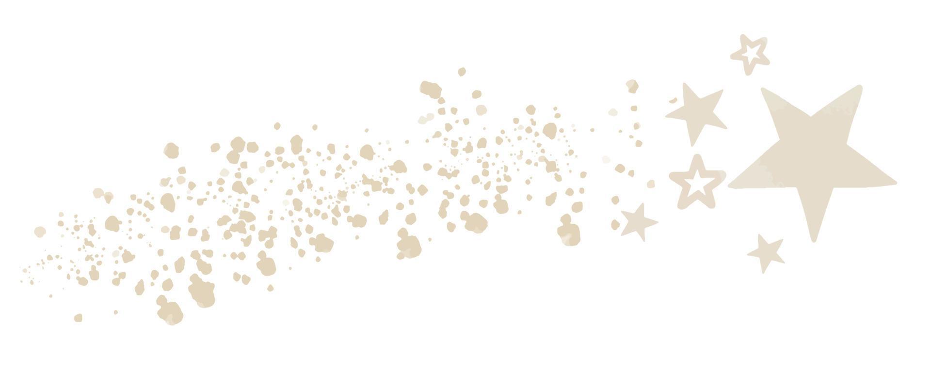 que cae estrella en aislado antecedentes. mano dibujado acuarela ilustración de disparo cometa para icono o logo. bebé dibujo en pastel beige colores. meteorito con brillante cola. bosquejo para saludo tarjetas vector