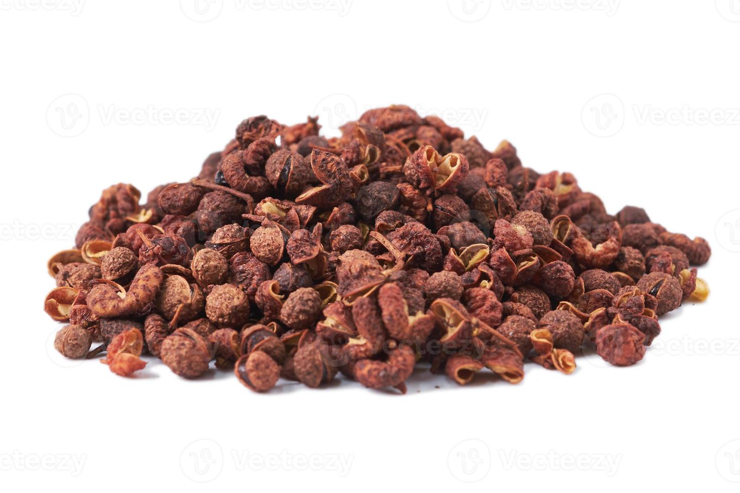 sichuan pepper isolated on white background with clipping path photo