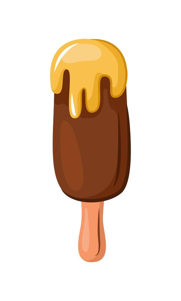 Delicious colorful ice cream pattern. Fruit and chocolate ice cream with different sensations, highlighted on a white background. Vector illustration