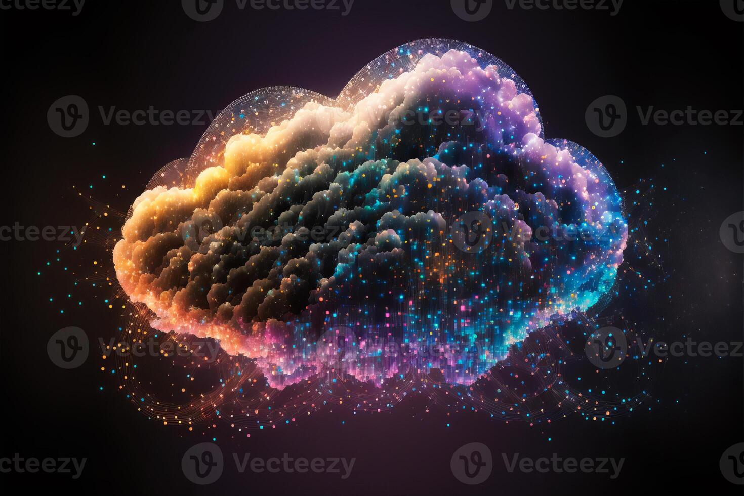 Digital cloud computing technology concept. photo