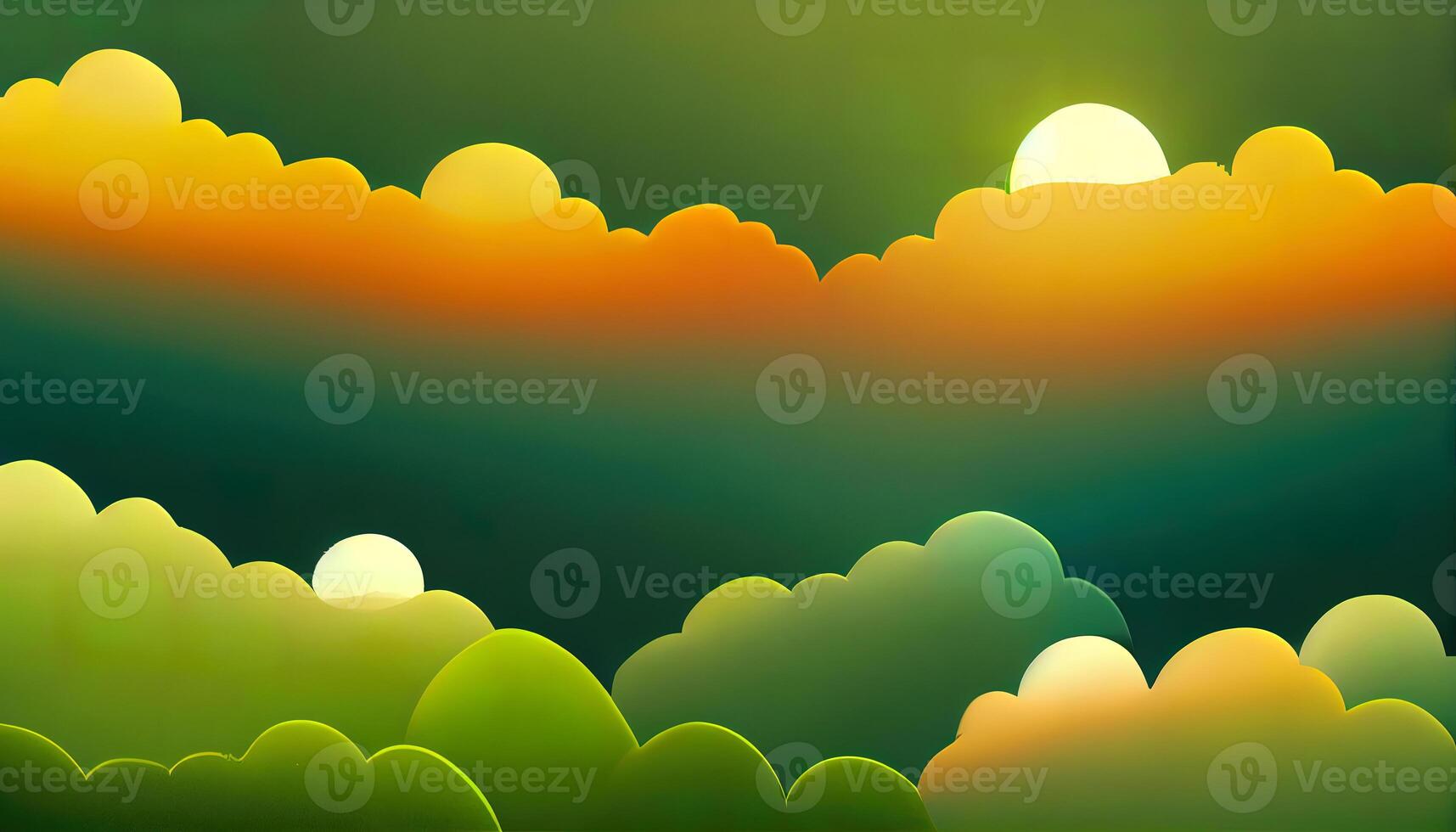 Solar panels on sky background, Solar power plant, Green electricity, Detailed, colored. photo