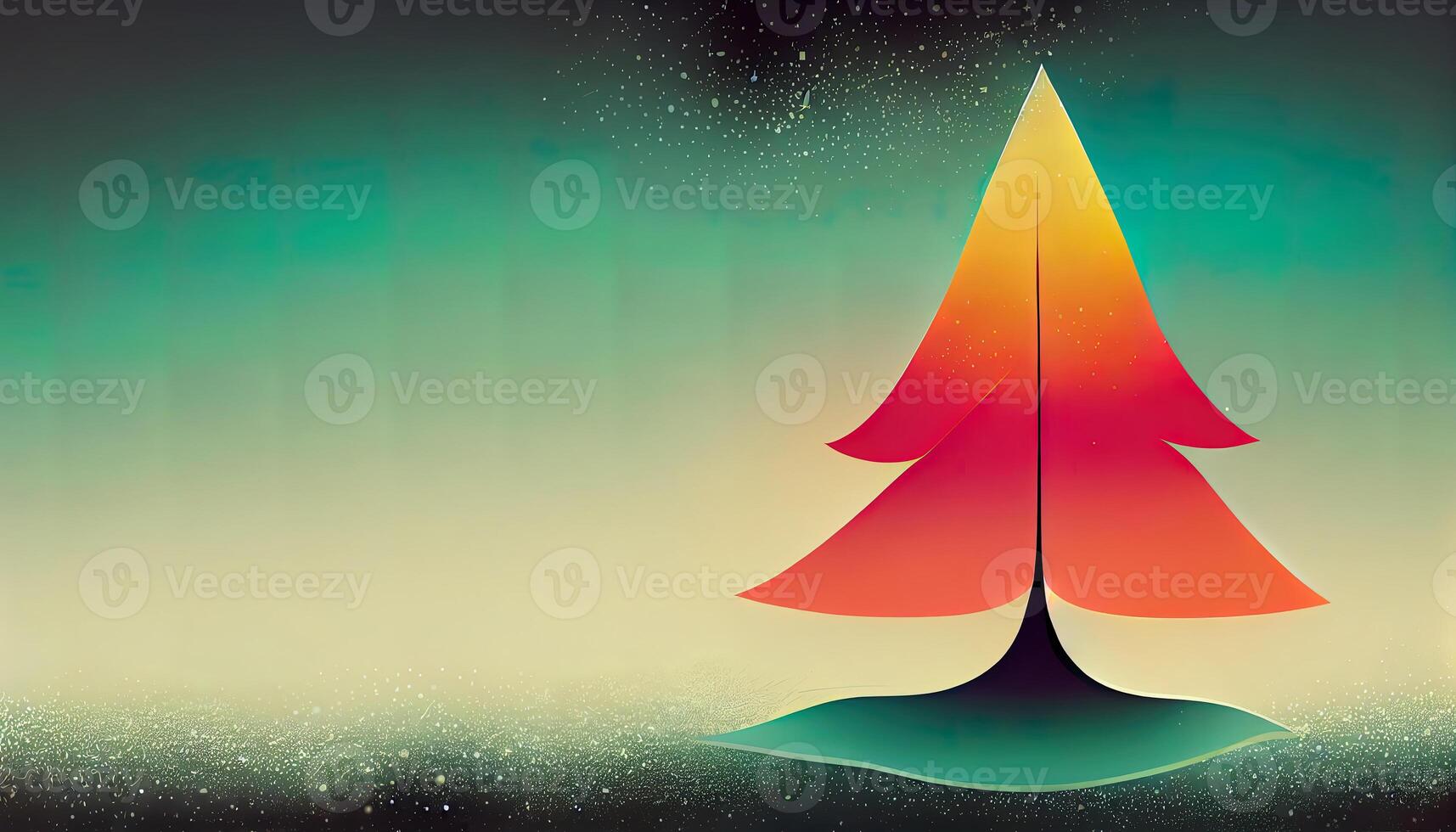 Abstract vintage retro christmas tree design, Detailed, colored. photo