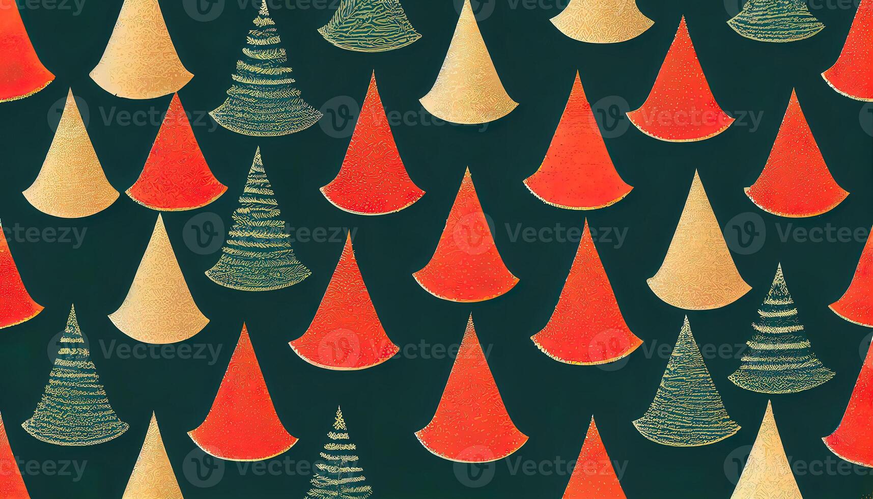 Christmas tree as seamless pattern as vintage background. photo