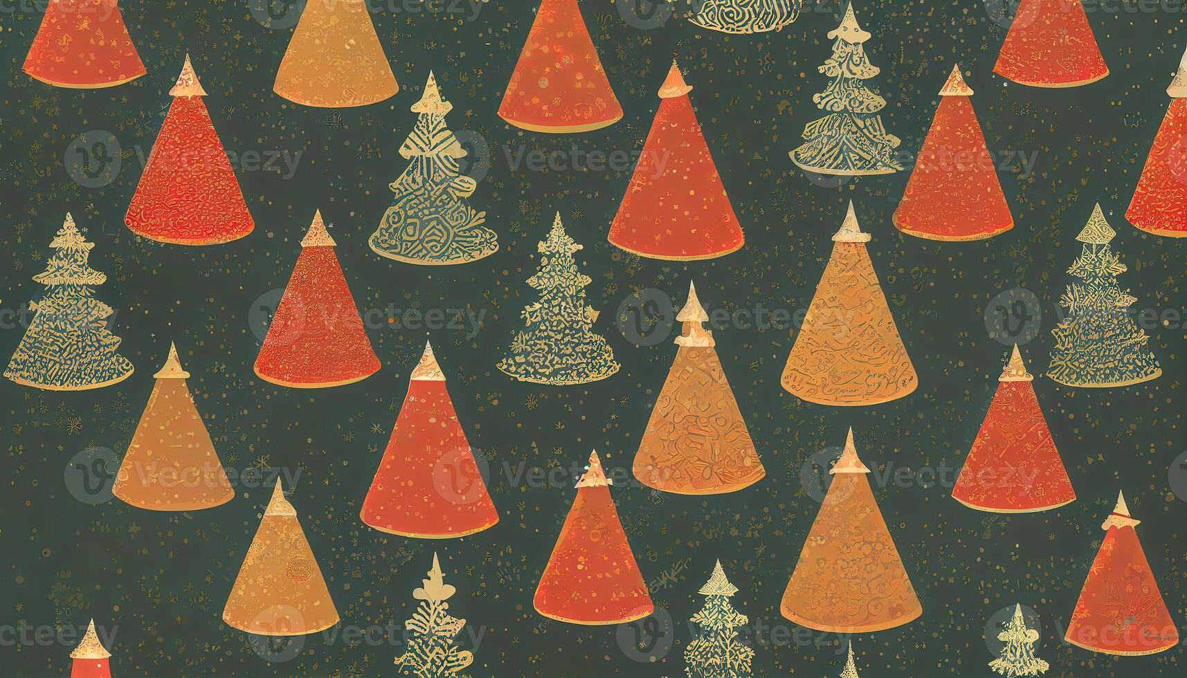 Christmas tree as seamless pattern as vintage background. photo