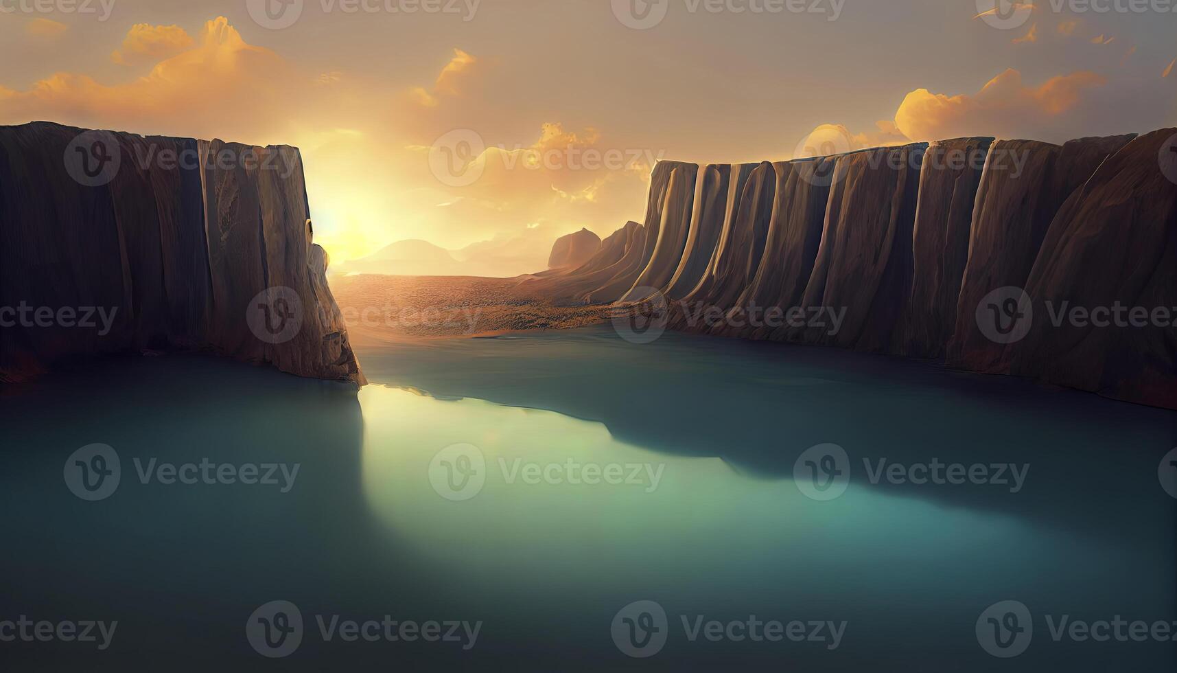 Abstract fantasy landscape background. photo