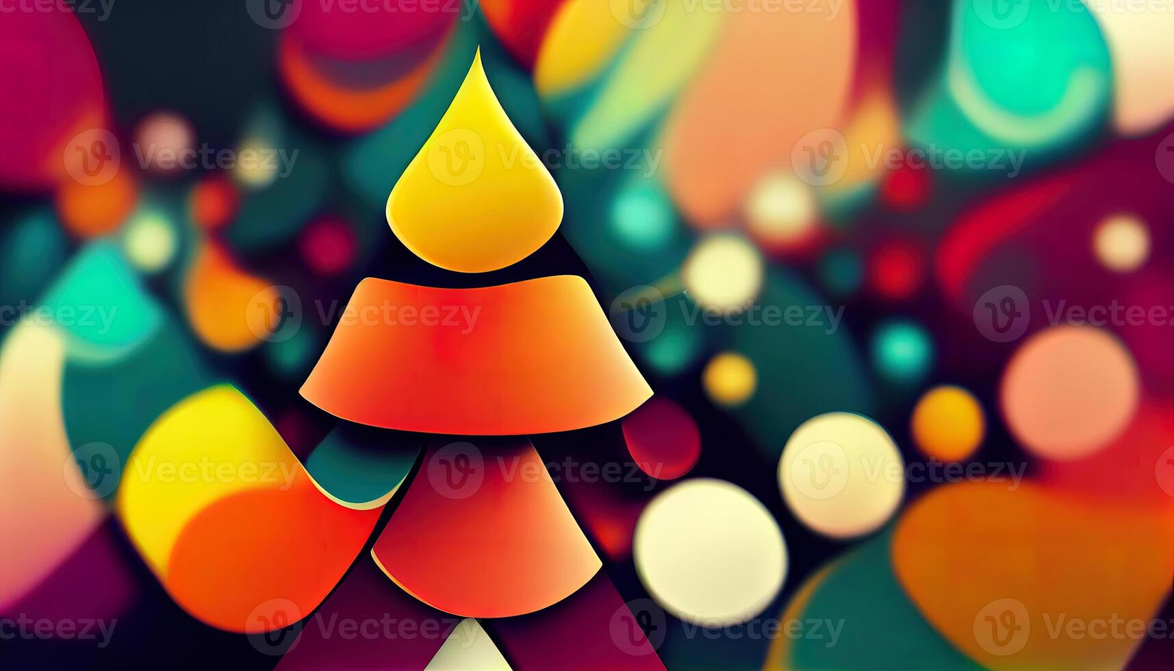Colorful abstract christmas tree background wallpaper, Detailed, colored. photo