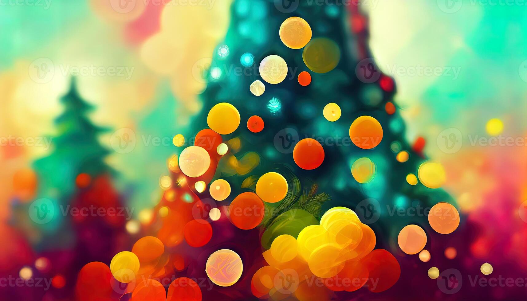 scene background with christmas tree and festive details. photo