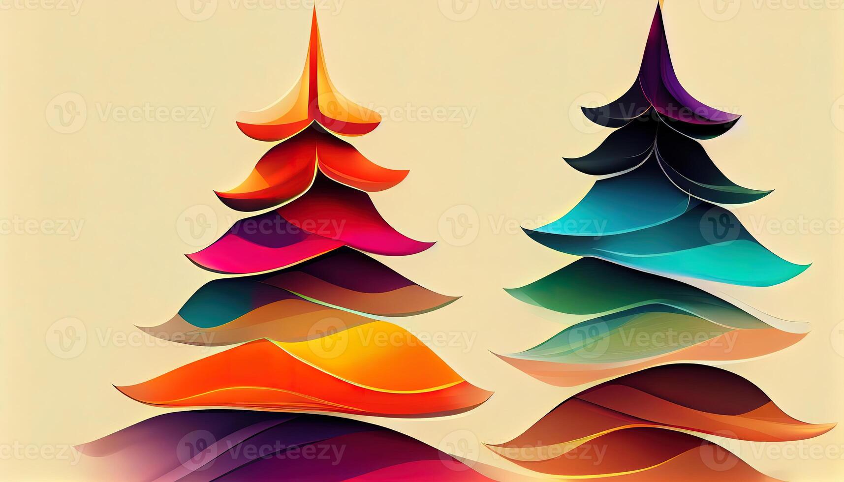 scene background with christmas tree and festive details. photo