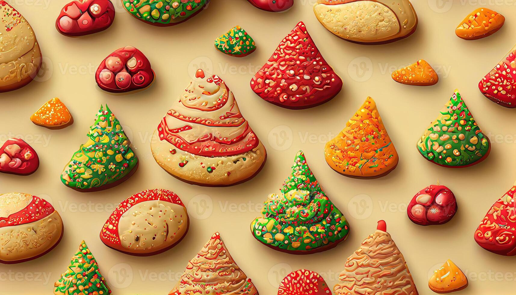 Hand drawn flat christmas pattern design. photo