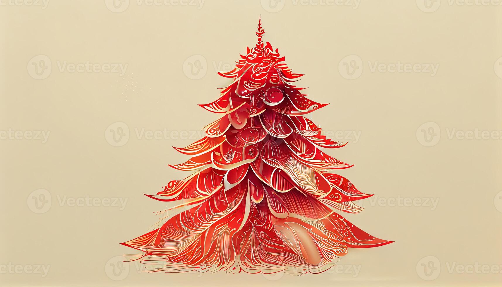 Christmas tree colorful illustration. christmas theme background. photo