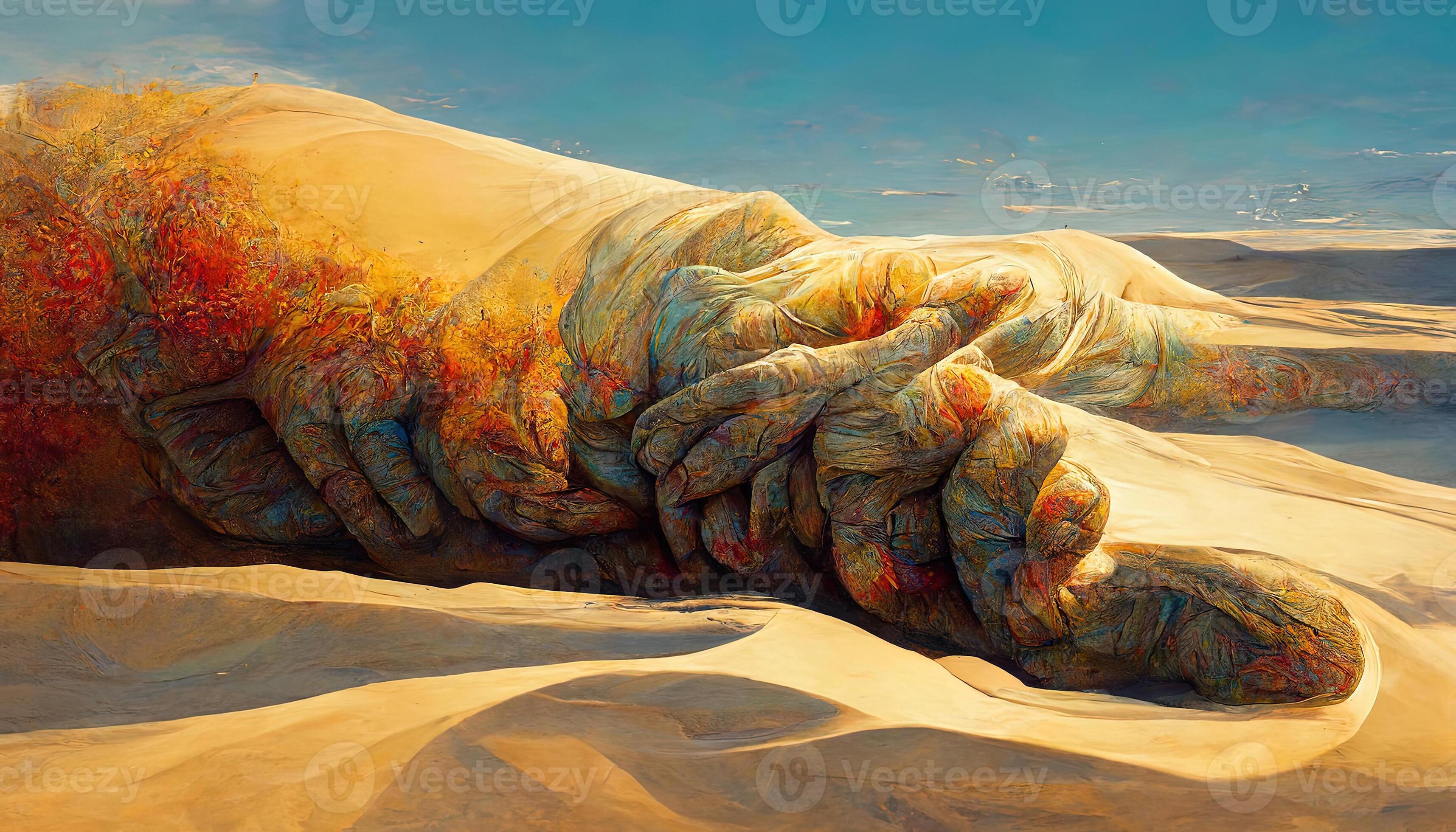 Hand of the desert, Emotional symbol of vulnerability. Generative Ai