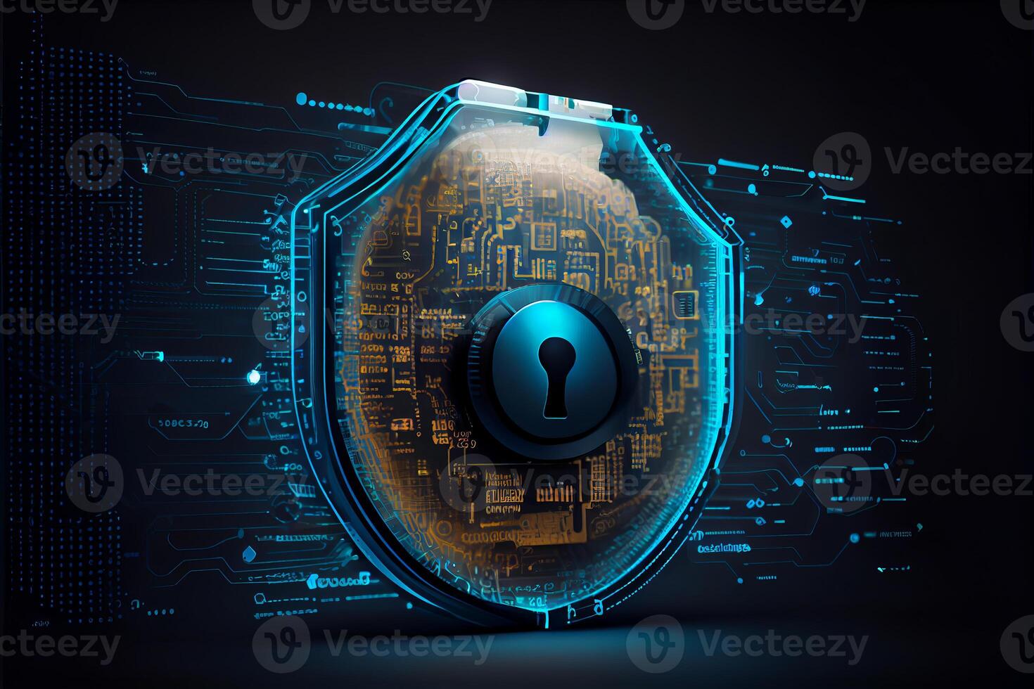 Cyber security technology concept. photo