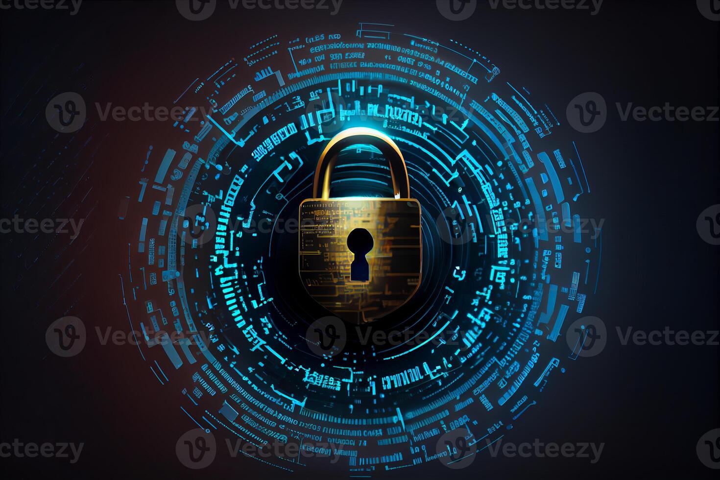 Cyber security technology concept. photo