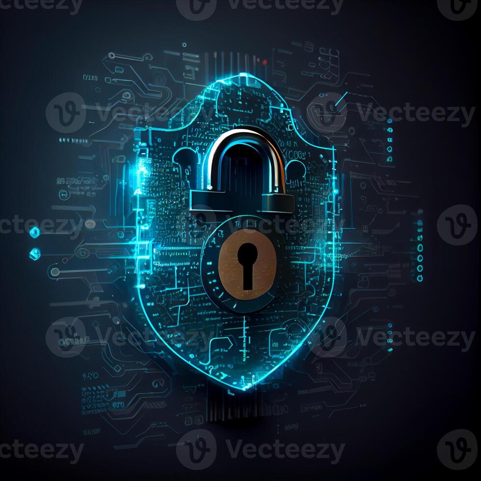 Cyber security technology concept. photo