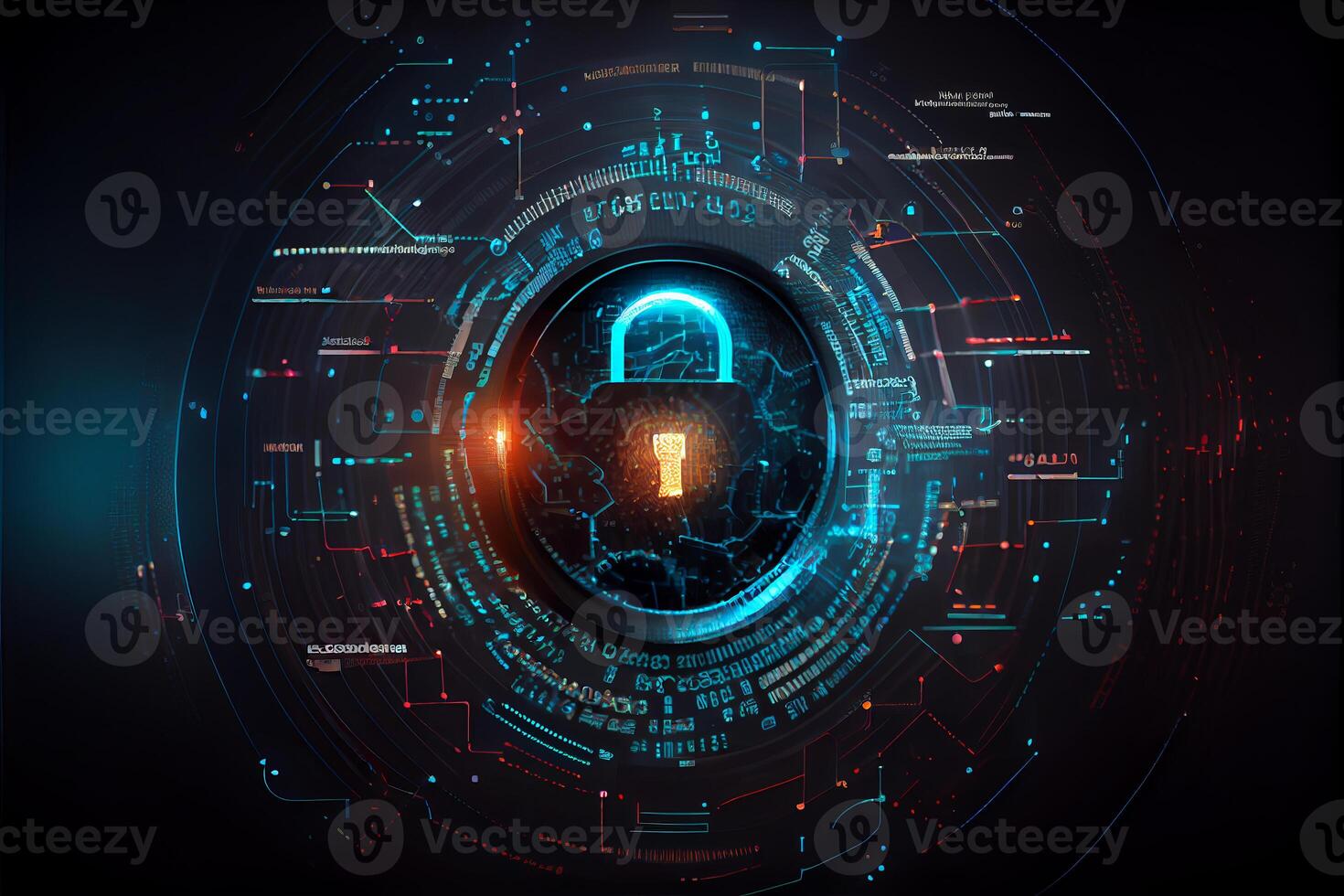 Cyber security technology concept. photo