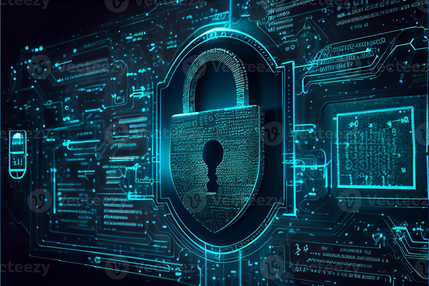Cyber security technology concept. photo